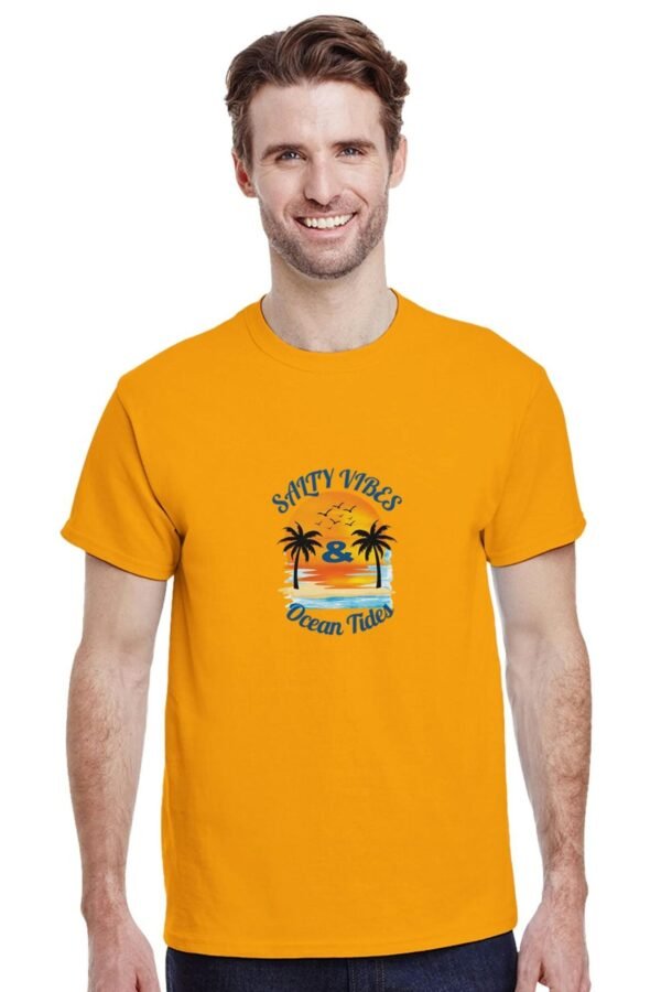 Salty Vibes & Ocean Tides T-Shirt - Casual Cotton Tee for Beach Lovers - Image 3