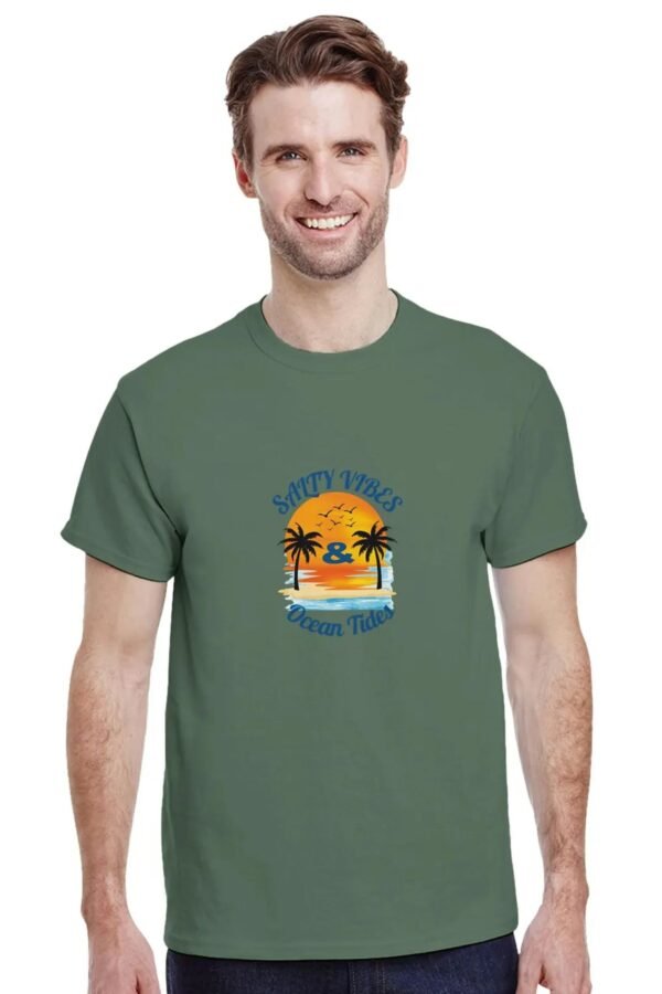 Salty Vibes & Ocean Tides T-Shirt - Casual Cotton Tee for Beach Lovers - Image 4