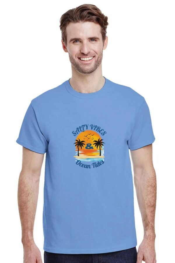 Salty Vibes & Ocean Tides T-Shirt - Casual Cotton Tee for Beach Lovers - Image 5