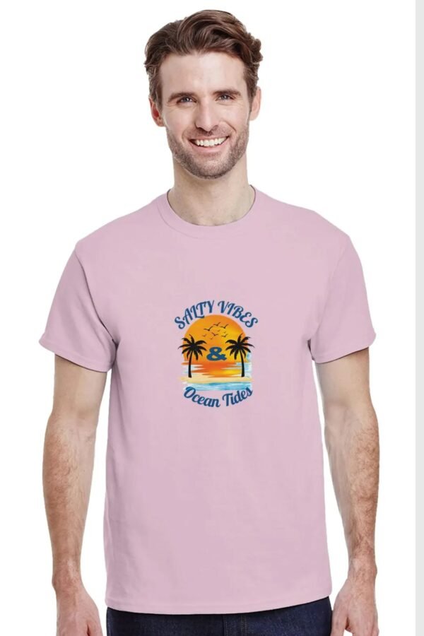 Salty Vibes & Ocean Tides T-Shirt - Casual Cotton Tee for Beach Lovers - Image 8