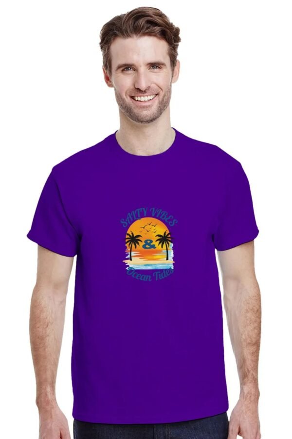 Salty Vibes & Ocean Tides T-Shirt - Casual Cotton Tee for Beach Lovers - Image 9