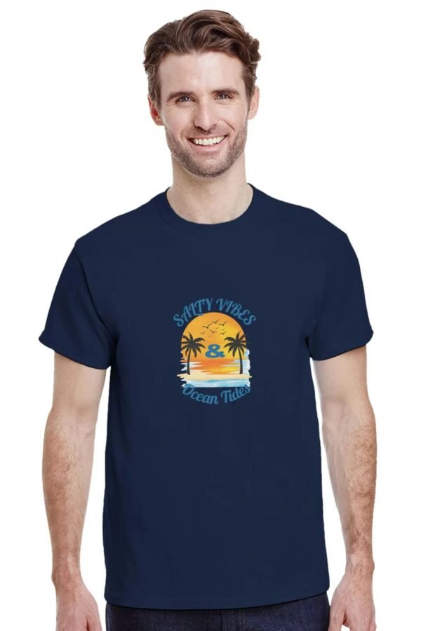 Salty Vibes & Ocean Tides T-Shirt - Casual Cotton Tee for Beach Lovers - Image 10